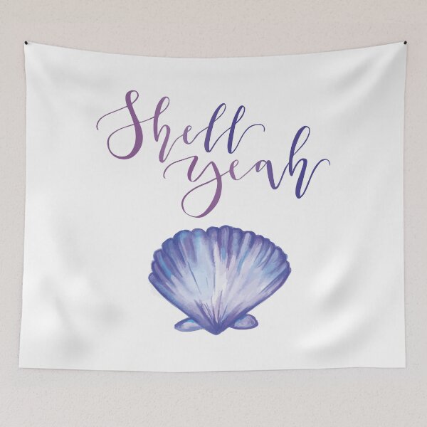 Item preview, Shell yeah - purple mermaid shell print  designed and sold by amyverse.