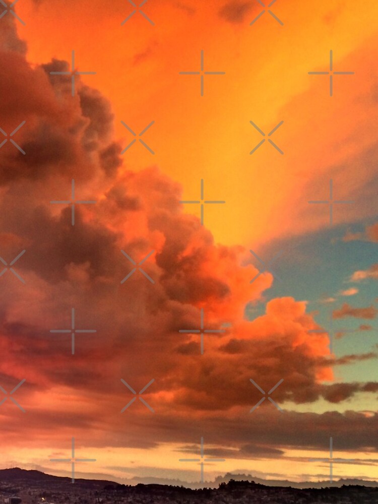 Thumbnail 4 of 4, Samsung Galaxy Phone Case, orange clouds designed and sold by squidcode.