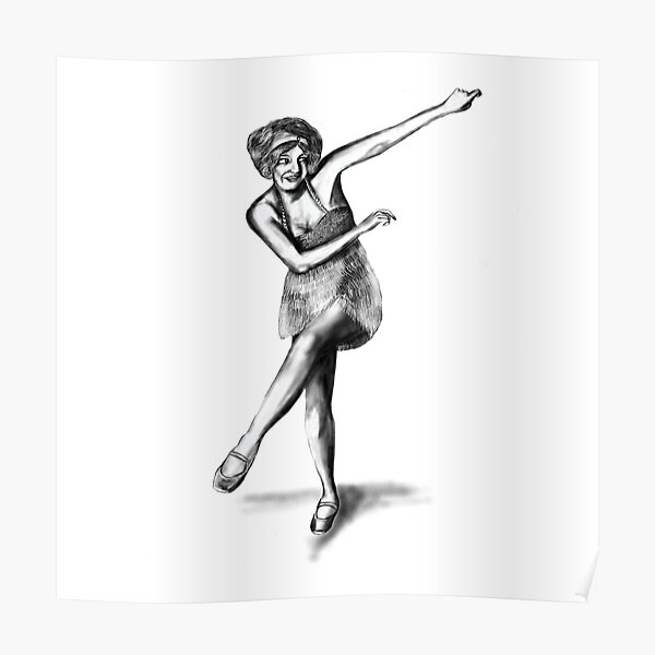 Flapper girl illustration of Bee Jackson - Charleston dancer Poster