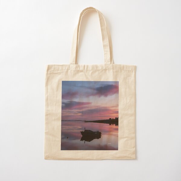 Awakening, boats in a bay at sunrise Cotton Tote Bag