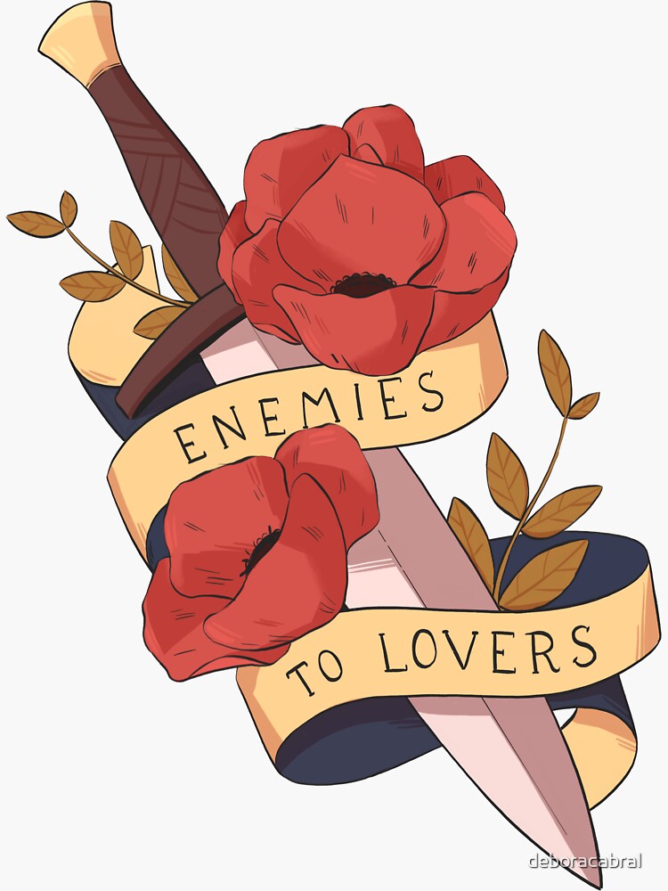 "Enemies to lovers - tropes series" Sticker for Sale by deboracabral