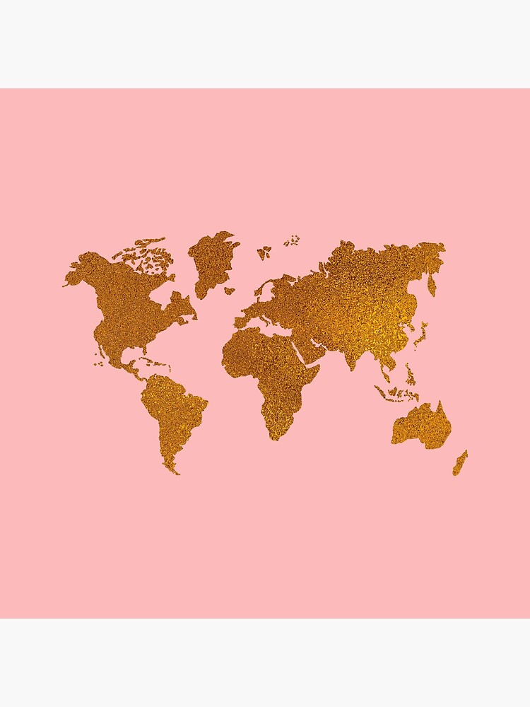 "Luxury Girly World Map Outline" Poster by thecollegegal Redbubble