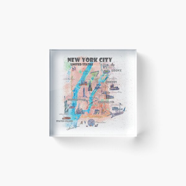 Item preview, New York City Travel Poster Map with Street map and Highlights designed and sold by artshop77.