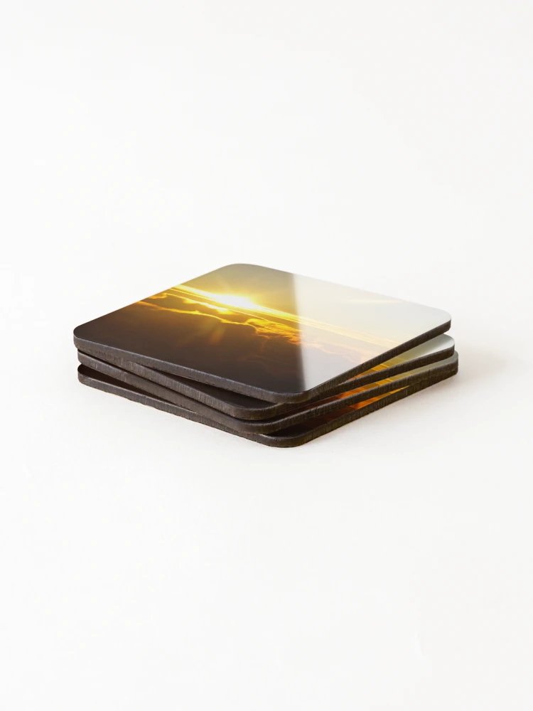 Thumbnail 4 of 5, Coasters (Set of 4), cloud sunset designed and sold by squidcode.