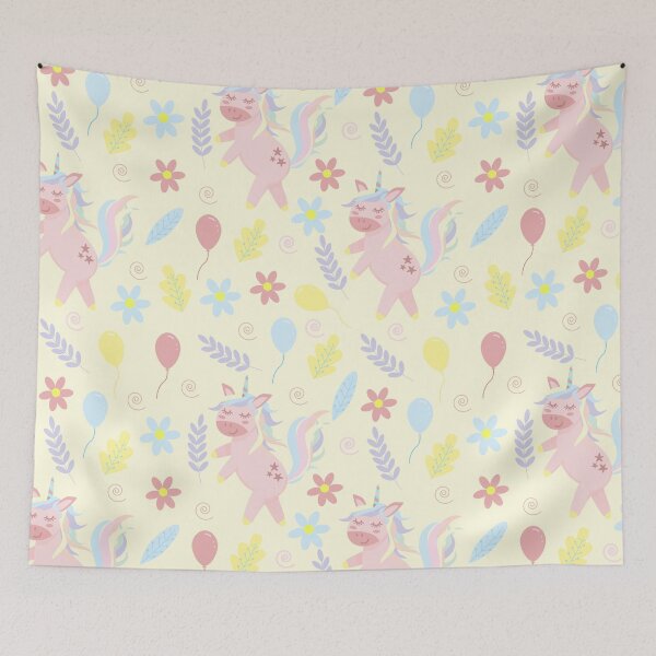Item preview, Dancing Unicorn with Flowers and Balloons  designed and sold by QCuLT.