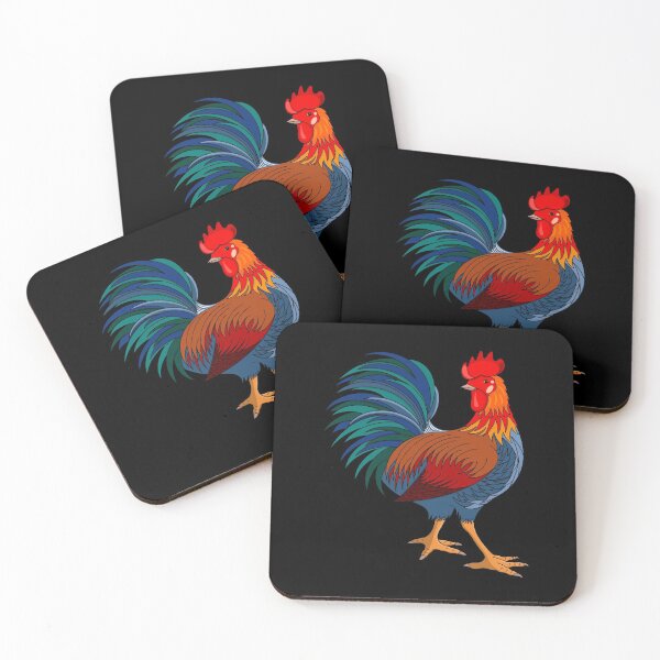 Item preview, Colorful Rooster on Black designed and sold by Gsallicat.