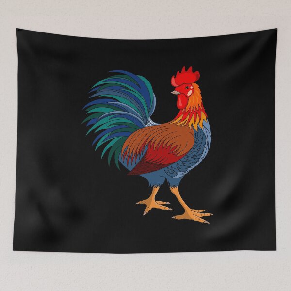 Item preview, Colorful Rooster on Black designed and sold by Gsallicat.