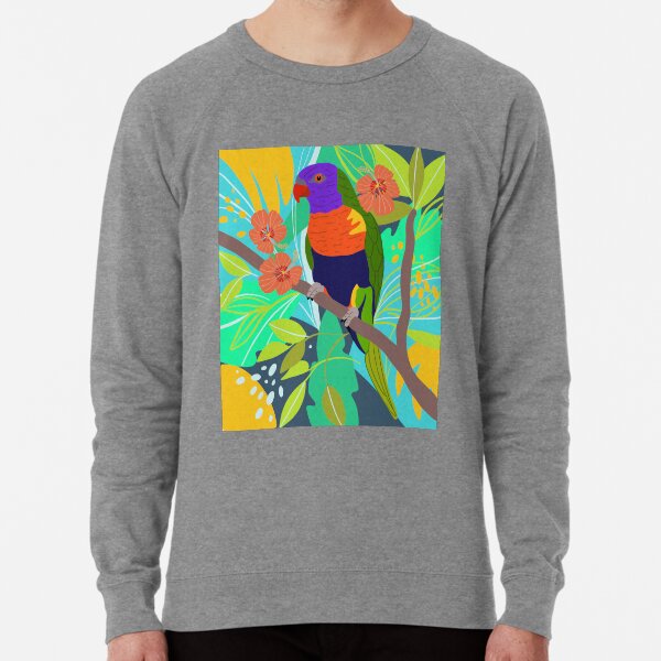 Tropical Jungle Parrot Art Print Lightweight Sweatshirt