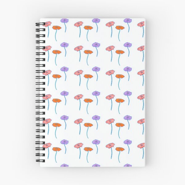 Item preview, Three Flowers Pink, Lilac and Orange - cute and naif designed and sold by junepillows.