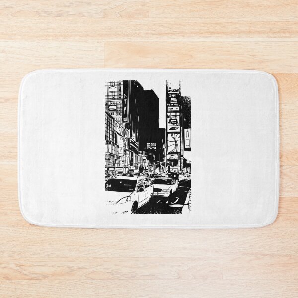Item preview, Times Square New York  black and white illustration designed and sold by FFelder.