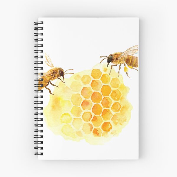 Item preview, Watercolor illustration of bee on honeycomb designed and sold by cornercroft.