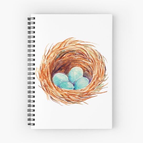 Item preview, Watercolor illustration of bird nest designed and sold by cornercroft.