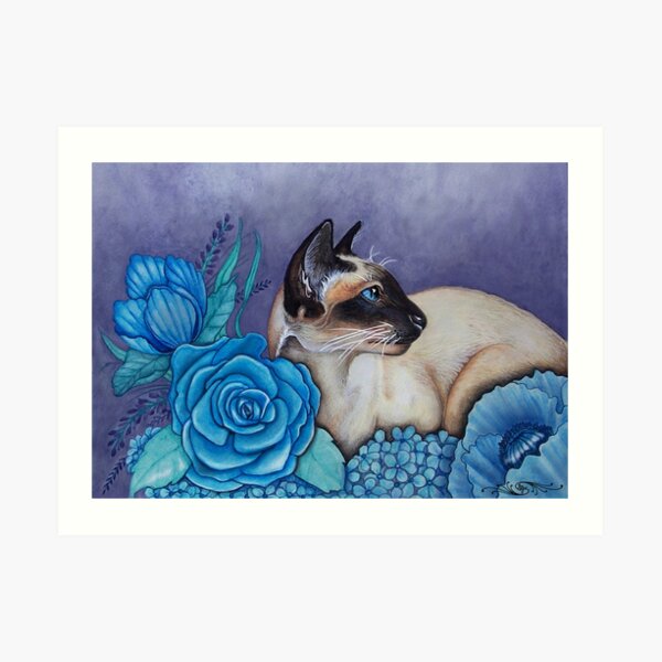 Chocolate Point Siamese Cat Art Print