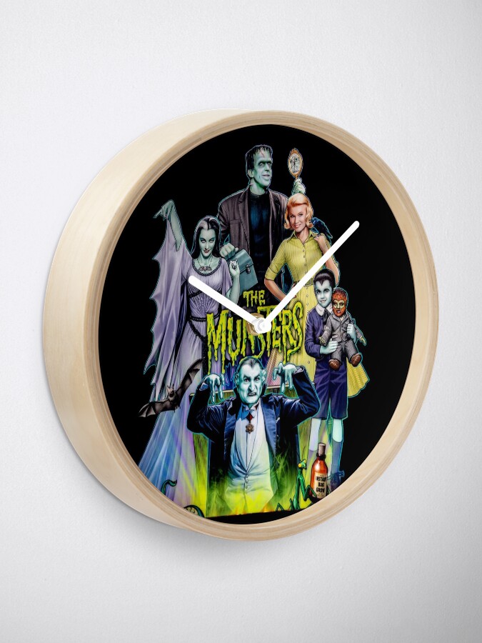"THE MUNSTERS FAMILY PORTRAIT" Clock for Sale by Rich Taylor Redbubble