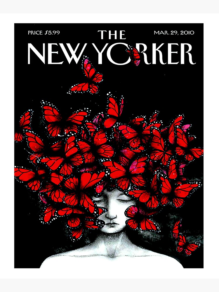 NEW YORKER : Vintage Monarch Butterfly Magazine Print by posterbobs