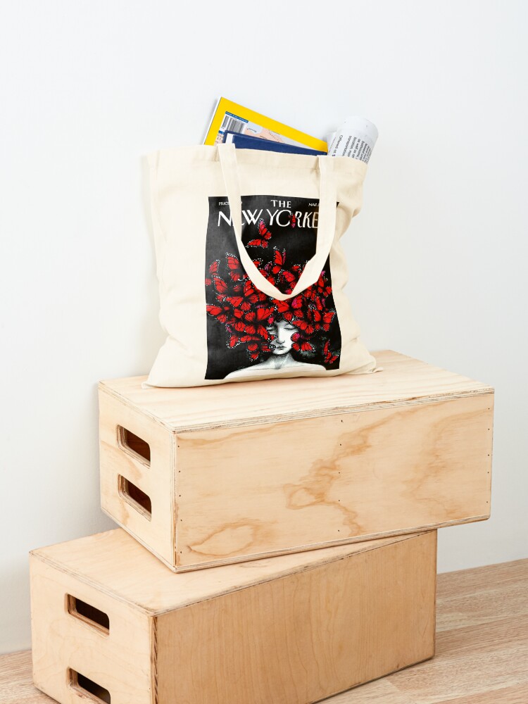 Alternate view of NEW YORKER : Vintage Monarch Butterfly Magazine Print Tote Bag