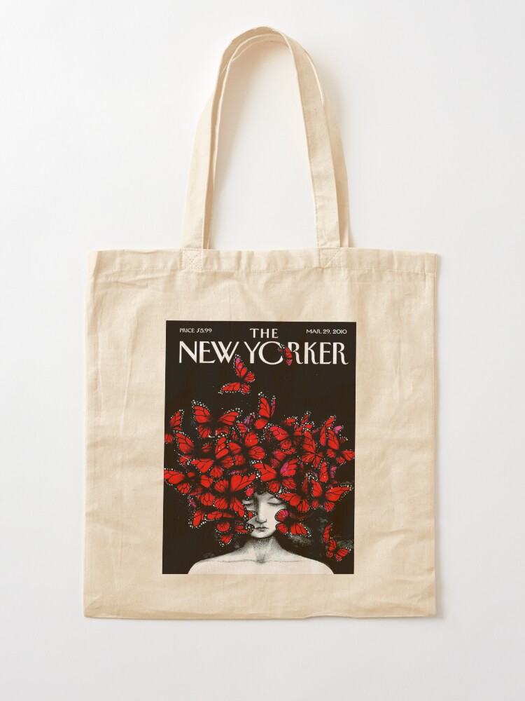 Alternate view of NEW YORKER : Vintage Monarch Butterfly Magazine Print Tote Bag