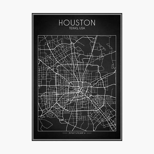 Mapa de Houston Lámina fotográfica