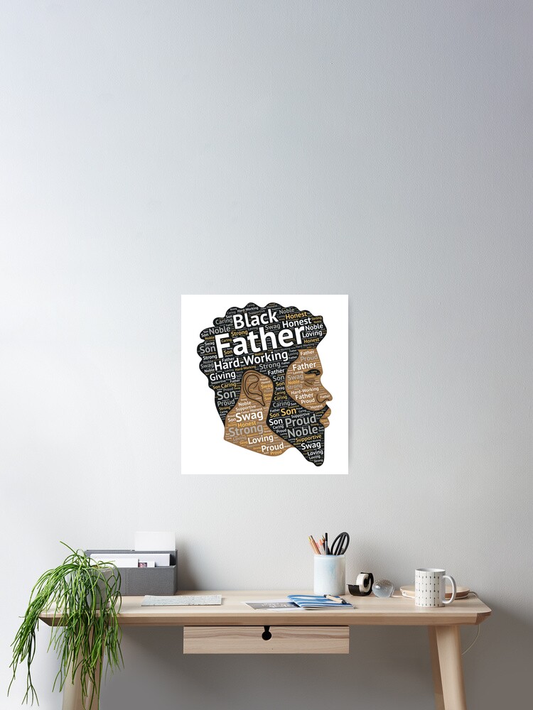 Black Dad Wordcloud Art Father's Day TShirt African American
