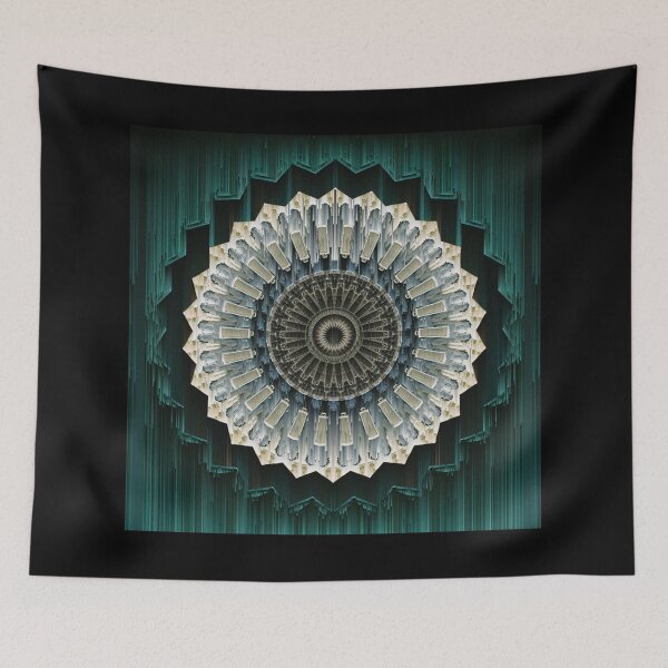 Item preview, RISE - Geometric Abstract Kaleidoscope Pixel Sort Glitch Pattern designed and sold by Liam Warr.