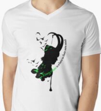 A Villian is a hero T-Shirt mit V-Ausschnitt