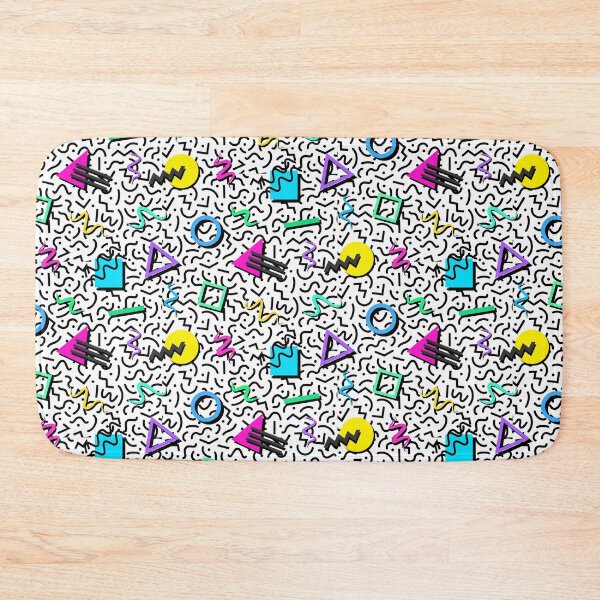 Item preview, 90s Kid Aesthetic Repeating Pattern ~ Nineties Abstract Shapes and Lines over Black and White Background designed and sold by Neon-Wolf.