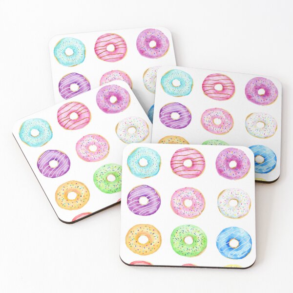 Item preview, Watercolor Donut Pattern designed and sold by cornercroft.