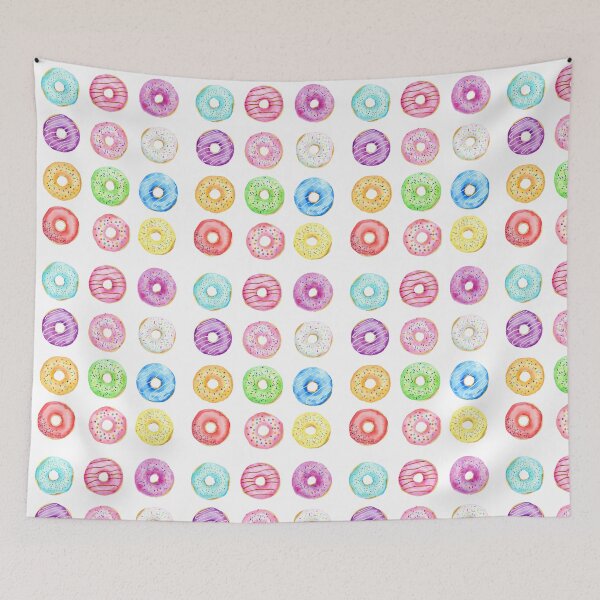 Item preview, Watercolor Donut Pattern designed and sold by cornercroft.