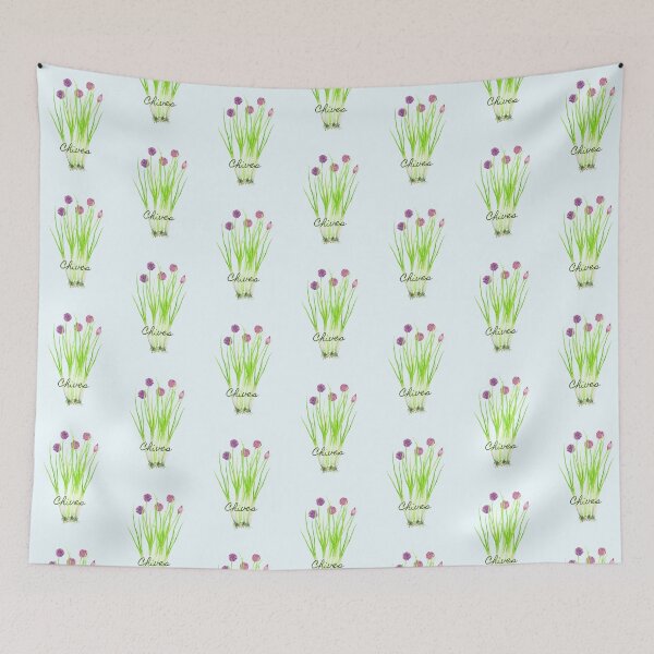 Item preview, Watercolour herb Chives Illustration designed and sold by cornercroft.