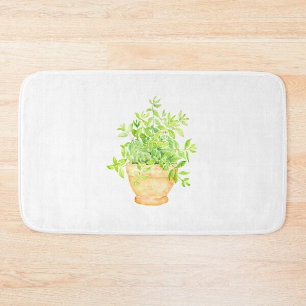 Item preview, Watercolour herb mint in pot designed and sold by cornercroft.