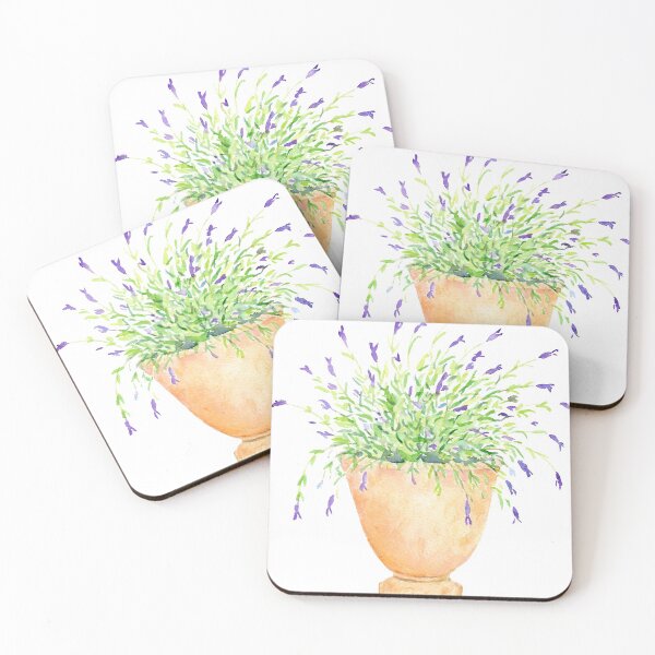 Artikelvorschau, Aquarell Kraut Lavendel im Topf entworfen und verkauft von cornercroft.