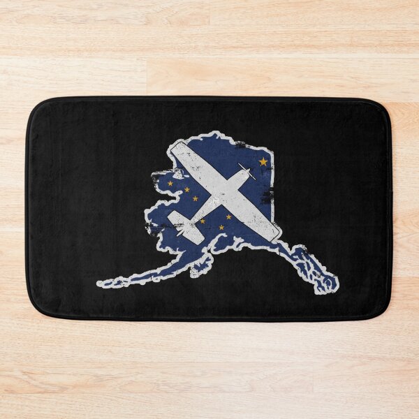 Item preview, Alaska State Silhouette and Flag Pilot C-172 Skyhawk Vintage designed and sold by RealPilotDesign.