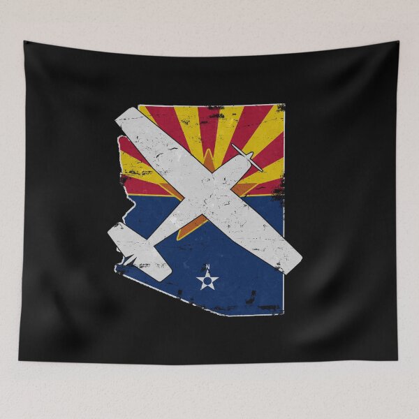 Item preview, Arizona State Silhouette and Flag Pilot C-172 Skyhawk Vintage designed and sold by RealPilotDesign.