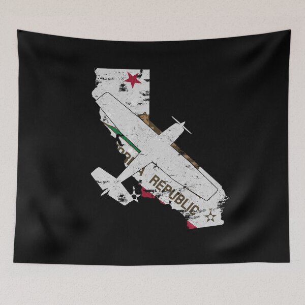 Item preview, California State Silhouette and Flag Pilot C-172 Skyhawk Vintage designed and sold by RealPilotDesign.