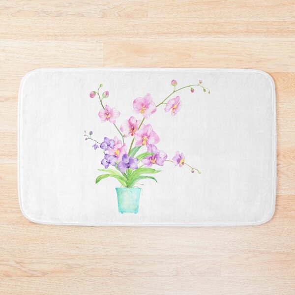 Artikelvorschau, Aquarell Orchidee im Topf entworfen und verkauft von cornercroft.