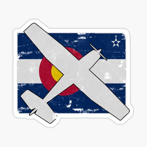 Item preview, Colorado State Silhouette and Flag Pilot C-172 Skyhawk Vintage designed and sold by RealPilotDesign.