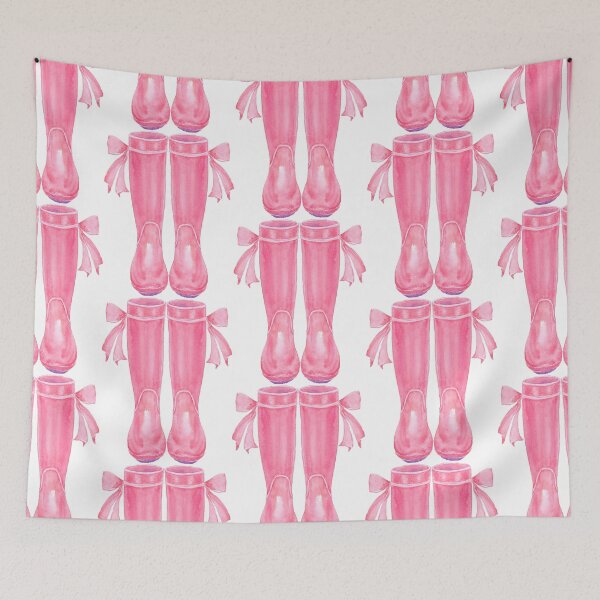 Item preview, Watercolor Pink Wellington Boots, Pink Boots designed and sold by cornercroft.