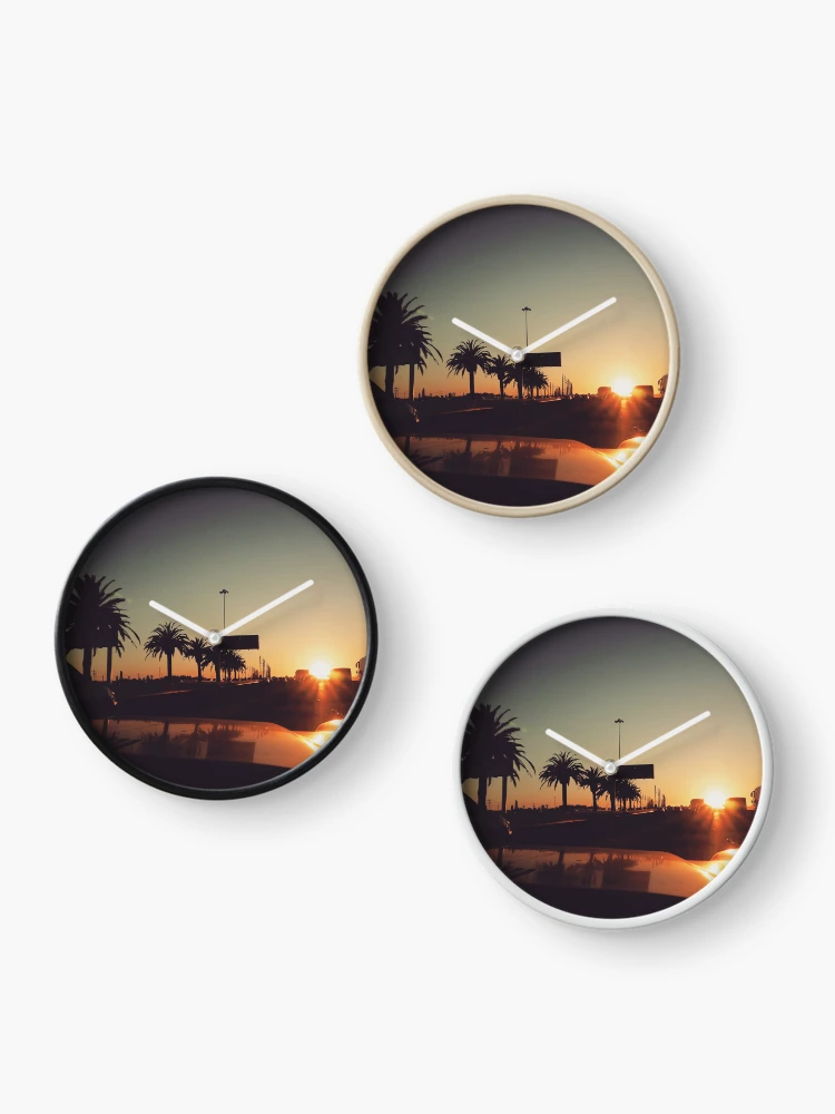 Thumbnail 3 of 4, Clock, sunset drive designed and sold by squidcode.