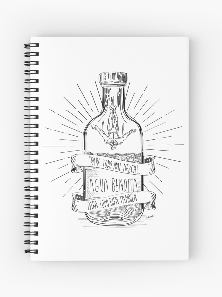 Cuaderno de espiral «La botella de mezcal» de themexicanita | Redbubble