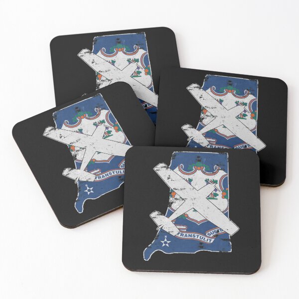 Item preview, Connecticut State Silhouette and Flag Pilot C-172 Skyhawk Vintage designed and sold by RealPilotDesign.