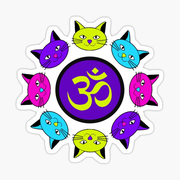 Brights Kitty Mandala Sticker