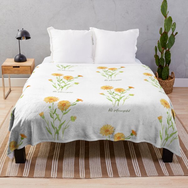 Item preview, Watercolor herb flower pot marigold designed and sold by cornercroft.