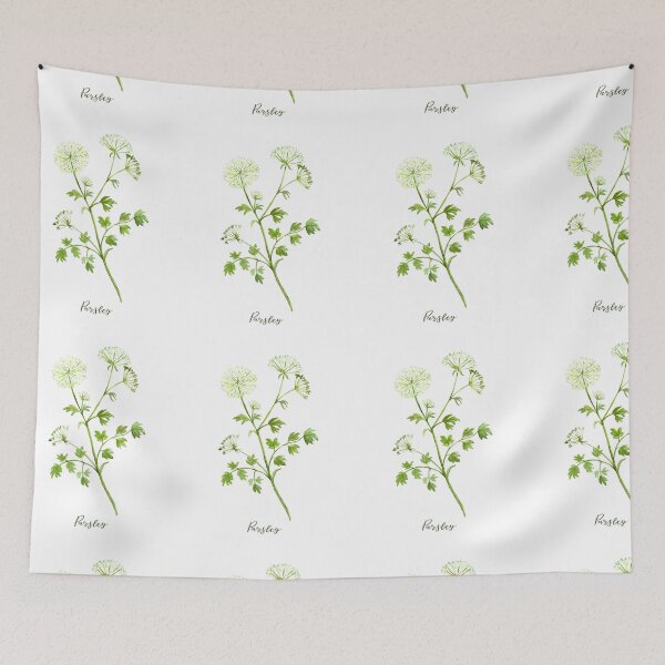 Item preview, Watercolor herb parsley in flowers designed and sold by cornercroft.