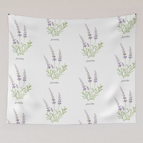 Item preview, Watercolor illustration of lavender with purple flowers designed and sold by cornercroft.