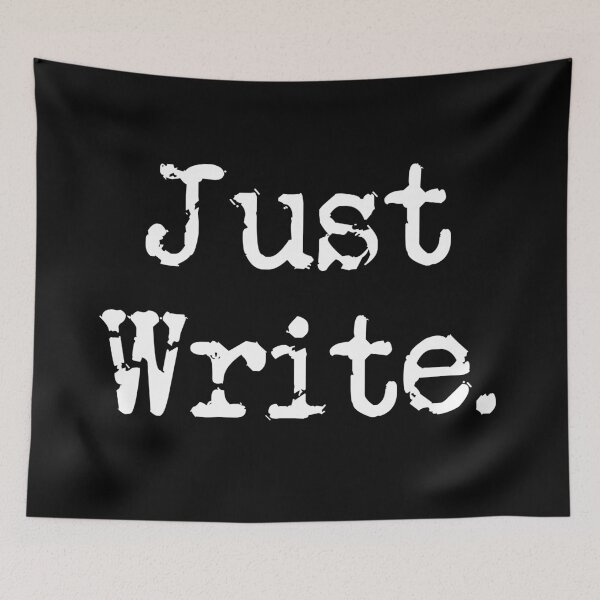 Item preview, Just Write. Vertical White Type designed and sold by TeaRoseWriter.