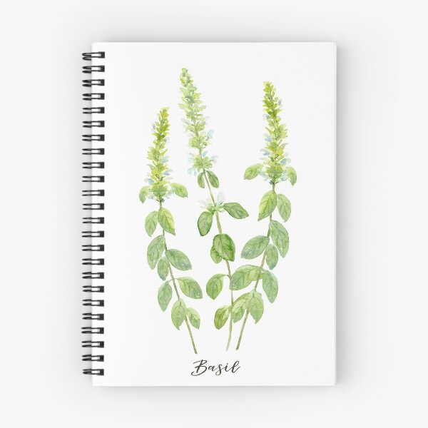Item preview, Watercolor herb basil in flowers designed and sold by cornercroft.