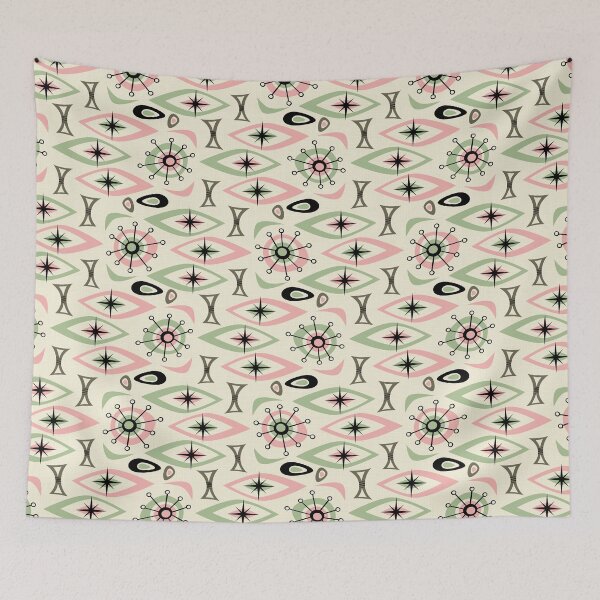 Item preview, Mid Century Shapes / Pink and Green designed and sold by studioxtine.