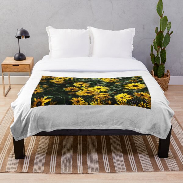 Yellow sunflower design Throw Blanket