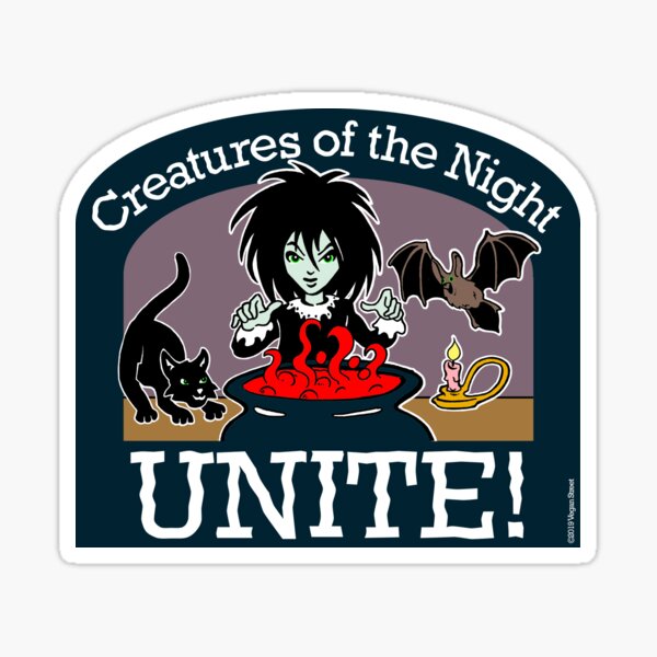 Creatures of the Night Unite! Sticker