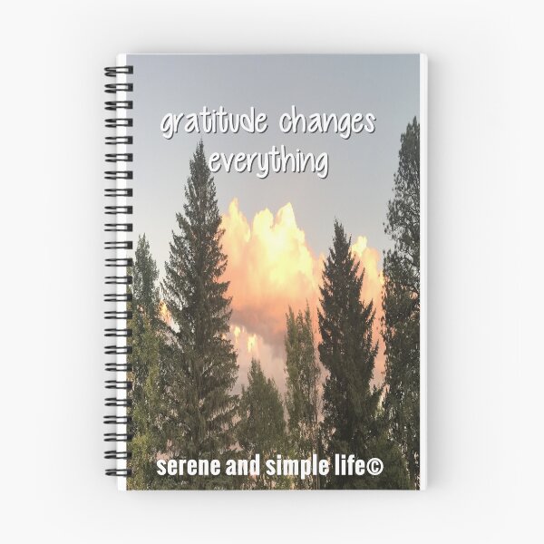 Item preview, gratitude changes everything spiral journal designed and sold by sayitdisplayit.